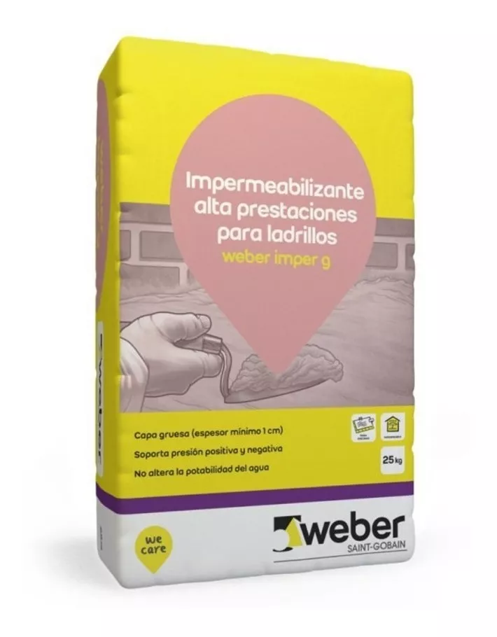 Mortero antihumedad weber grueso imper g x25 kg ap